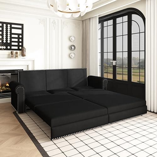 FANYE 63.8" Living Room Queen Sofabed 3-in-1 Convertible Sleeper Sofa