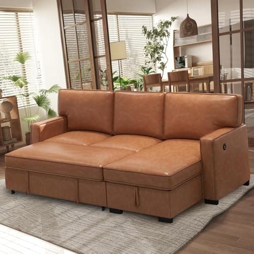 Grey Chenille 3-in-1 Convertible Sleeper Sofa Bed with Storage