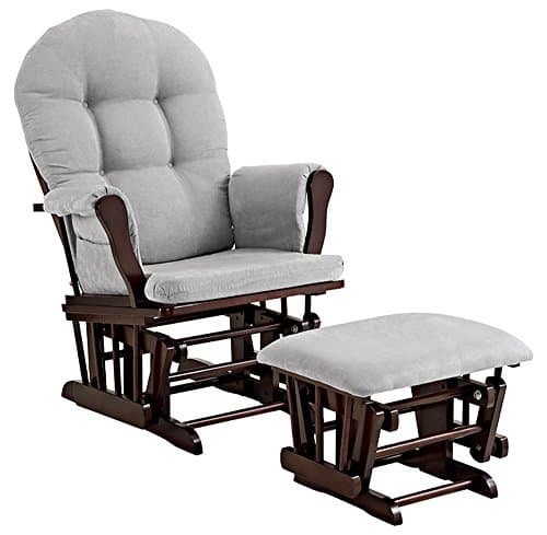 Angel Line Windsor Glider & Ottoman Cushion, Black/Dark Grey