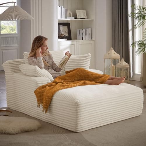 Oversized Chaise Lounge Chair for Living Room with 3 Comfy Pillows