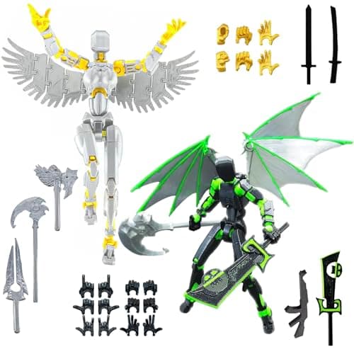 4 Packs T13 Action Figure Set, 3D Printed Robot Doll for Kids & Adults