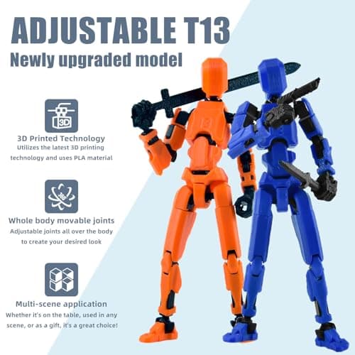T13 Action Figure Accessories, Multijointed Movable Dummy 13 for Collectors (Multicolor-3)