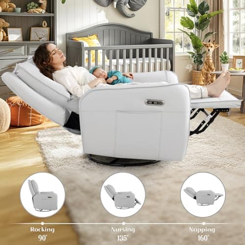 Electric Reclining Rocking Chair, Nursery & Living Room Glider