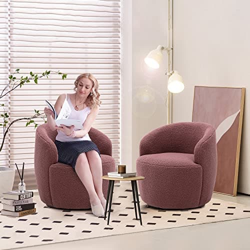 Antetek 360 Degree Swivel Barrel Chair, Modern Green Nursery & Living Room Accent Chair