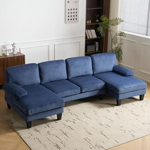 VINGLI Beige 4-Seat U-Shaped Sectional with Chaise for Living Room
