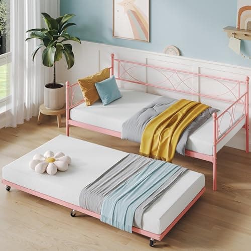Idealhouse Metal Twin Daybed and Trundle Set (Modern - White)
| Idealhouse Twin Daybed with Trundle Frame for Bedroom (Modern - White)
| Idealhouse Steel Slat Support Twin Daybed Sofa Bed (Modern - White)
