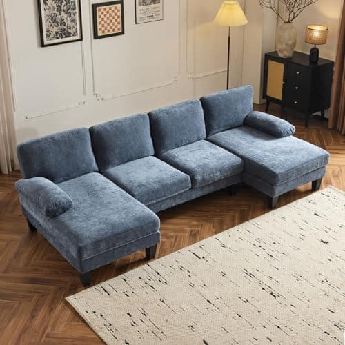 VINGLI Beige 4-Seat U-Shaped Sectional with Chaise for Living Room
