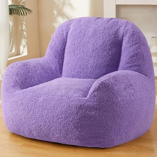 Homguava Giant Bean Bag Chair for Adults, Dark Grey Lazy Lounger with Filler Included