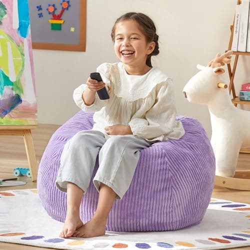 Hobestluk Purple Teardrop Bean Bag Chair Small With Filler Included