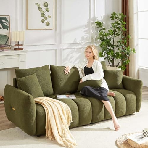 Antetek 82 Modern Teddy Cloud Sofa - Green