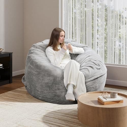 WLIVE Convertible Bean Bag Chair & Mattress, Grey