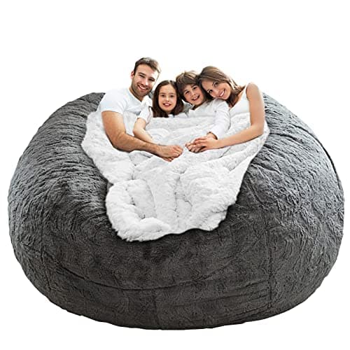 LapEasy Giant Dark Grey PV Velvet Bean Bag Chair Cover