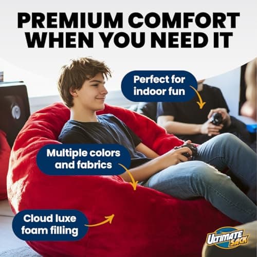 ULTIMATE SACK Camel Suede 4ft Oversize Bean Bag Chair for Adults