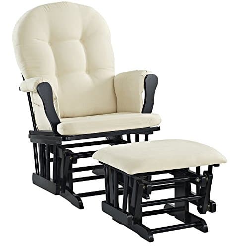 Angel Line Windsor Glider & Ottoman Cushion, Black/Dark Grey