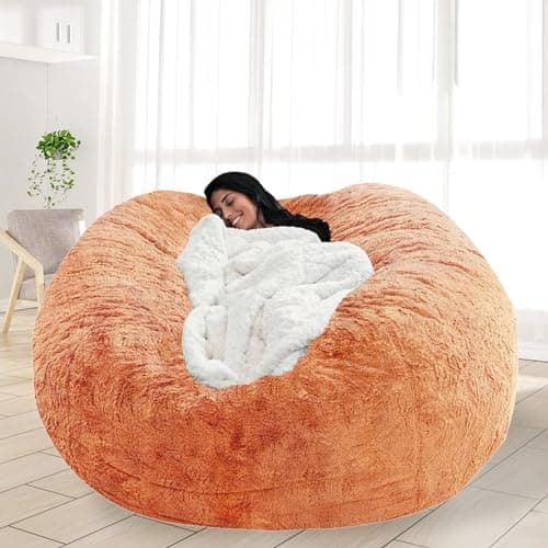 Giant Grey Bean Bag Chair for Adults and Kids, No-Fill, Stuffed Animal Storage