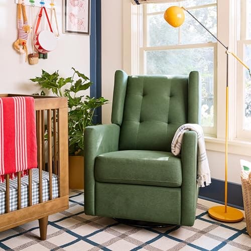Pine Green Greenguard Certified Maddox Recliner & Swivel Glider