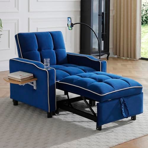 3-in-1 Queen Convertible Couch Bed Velvet Sleeper Sofa for Living Room