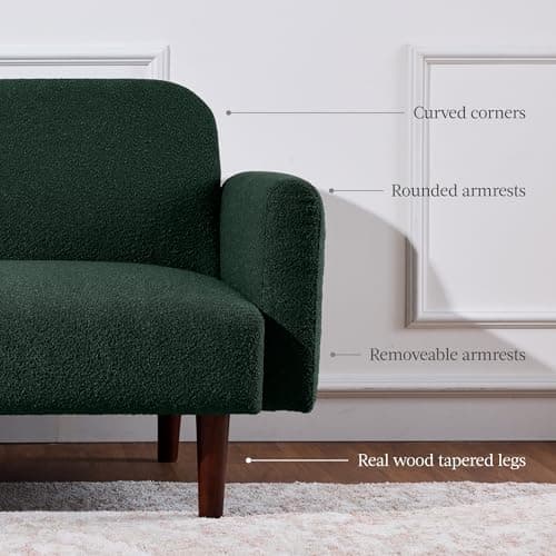 Best Choice Products 77" Mid Century Modern Boucle Loveseat Sofa - Evergreen