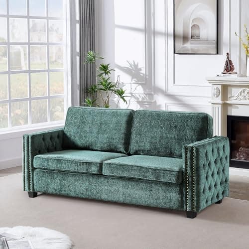 Antetek Green 2-in-1 Queen Size Pull Out Sofa Bed with Memory Foam Mattress