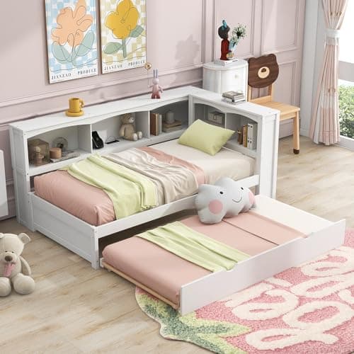 Harper & Bright Designs Gray Twin Daybed with Storage & Charging Station