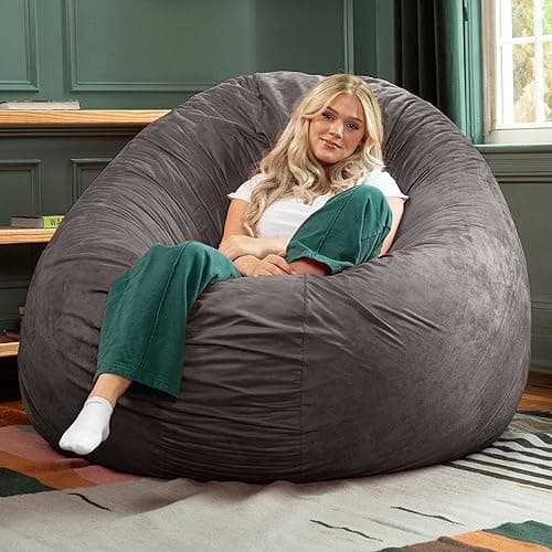 Jaxx 6 Foot Cocoon Bean Bag Bed & Chair, Charcoal