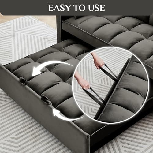 Ouyessir 3 in 1 Convertible Sleeper Sofa Bed - Dark Grey