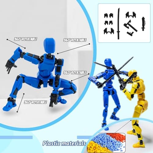Titan T-13 4PC Robot Action Figure Set for Boys (White+Black+Blue+Red)
