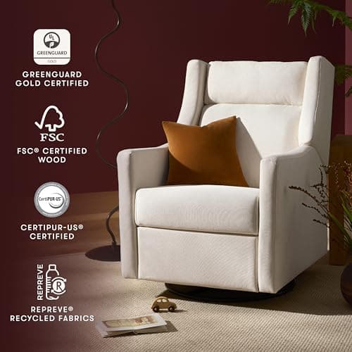 Babyletto Kiwi Power Glider Recliner, GREENGUARD Gold Certified, Cream