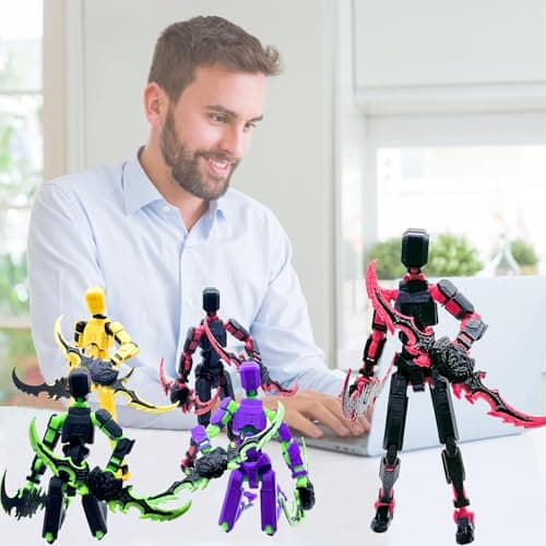 4 Packs T13 Action Figure Set, 3D Printed Robot Doll for Kids & Adults