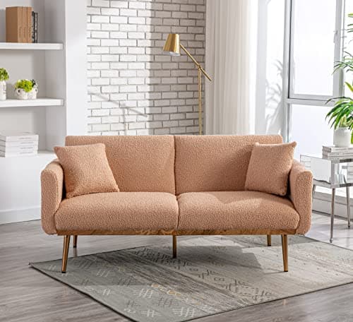 Modern Grey Convertible Futon Sofa Bed with Adjustable Positions