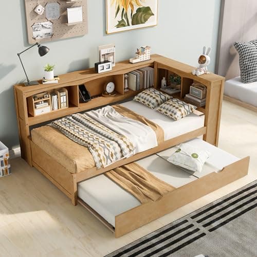 Harper & Bright Designs Gray Twin Daybed with Storage & Charging Station