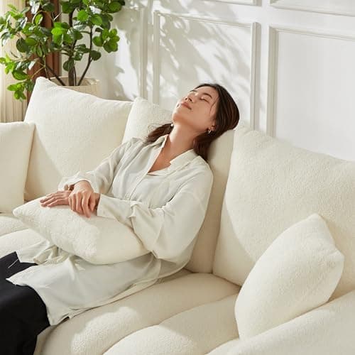 Modern 82 Beige Boucle Sofa for Living Room, Bedroom, Office, Apartment