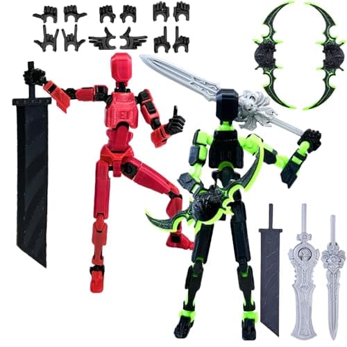 4 Packs T13 Action Figure Set, 3D Printed Robot Doll for Kids & Adults