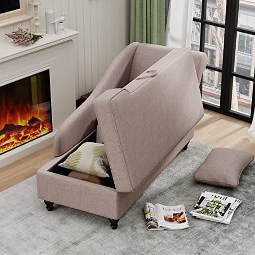 Yongqiang Tan Upholstered Right Arm Recliner Chaise Lounge Living Room Bedroom