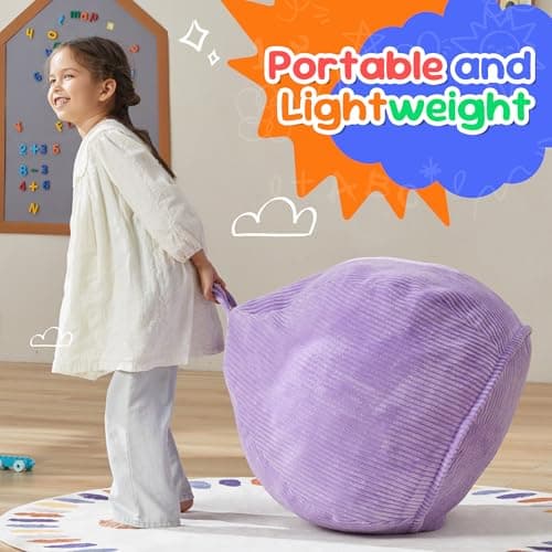 Hobestluk Purple Teardrop Bean Bag Chair Small With Filler Included