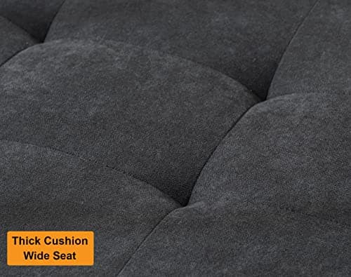 Oversized Velvet Gray Chaise Lounge Chair, 59", Tufted Armrest Sofa Bed