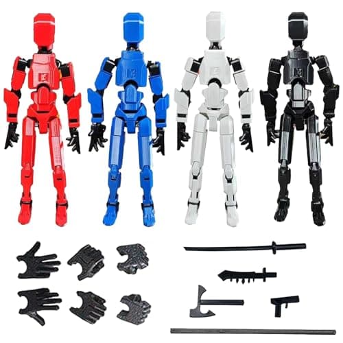 Titan13 4-Pack 3D Printed Movable Action Figures, Kids' Game Gifts