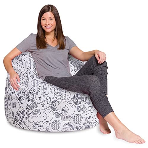Posh Creations White Stars Bean Bag Chair - Large