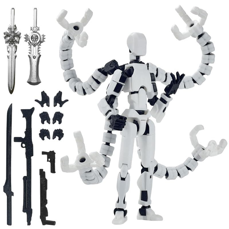 Lucky 13 3D Printed Four Claws Robot, 5.2 Inch (Gold)