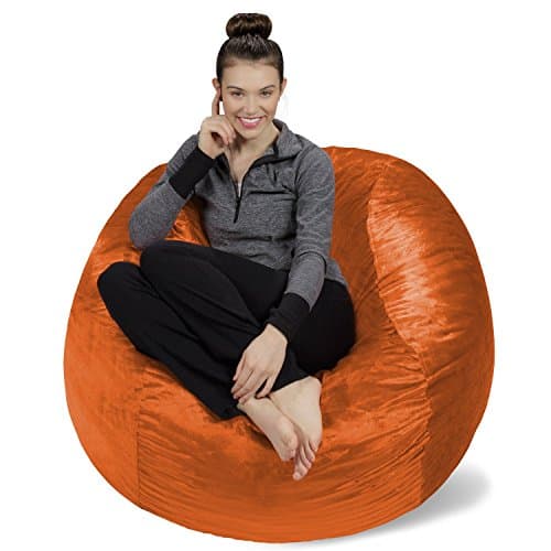 Navy Plush Memory Foam Bean Bag Chair - Stuffed Sofa Sack Furniture