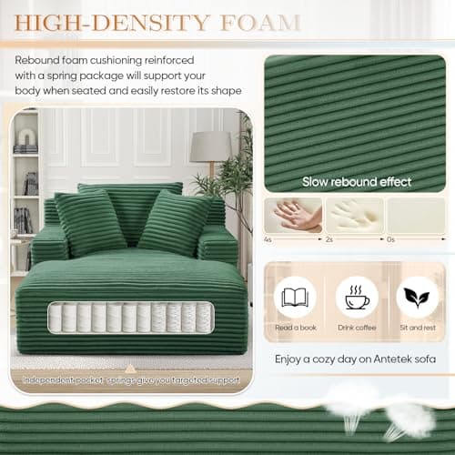 Modern Oversized Chaise Lounge Sofa Bed for Living Room or Bedroom Apartment