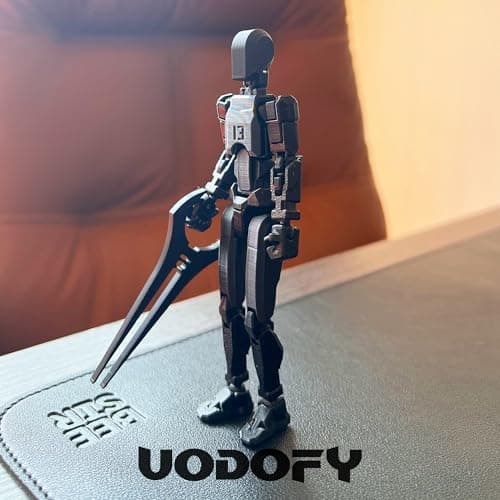 T13 Action Figure Set, 3D Printed Robo, Dummy & Titan Figures (Black)