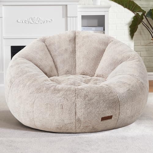 Hobestluk Large Grey Bean Bag Chair for Adults: Spacious and Comfortable for Reading or Relaxing