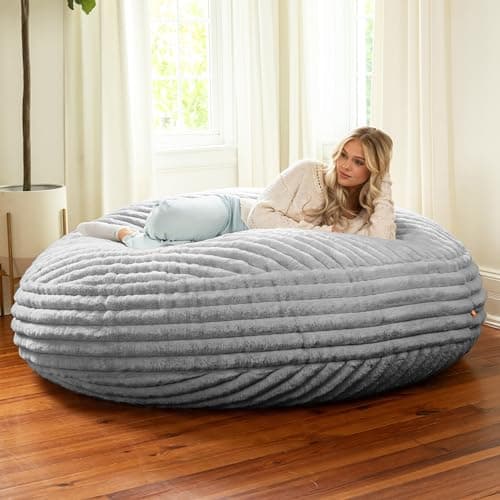 Jaxx 6 Foot Cocoon Bean Bag Bed & Chair, Charcoal
