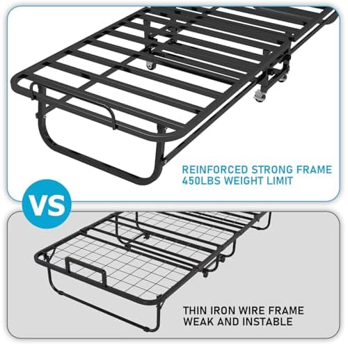 SADENICEL Portable Folding Bed with Memory Foam Mattress
