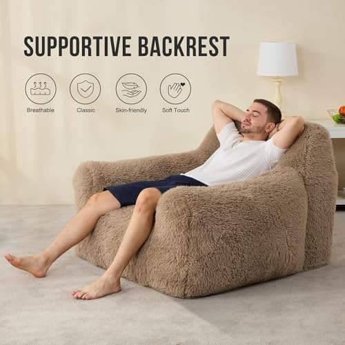 Hobestluk Giant Armrest Bean Bag Chair for Adults