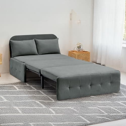 Dark Gray 3-in-1 Convertible Sofa Bed, Twin Pull-Out Futon Couch