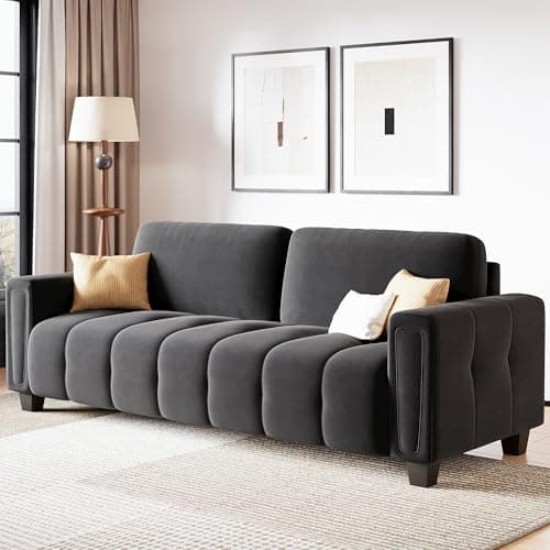 LIKIMIO 3-Seater Grey Modern Sofa with Extra Deep Seats and Comfortable Armrests