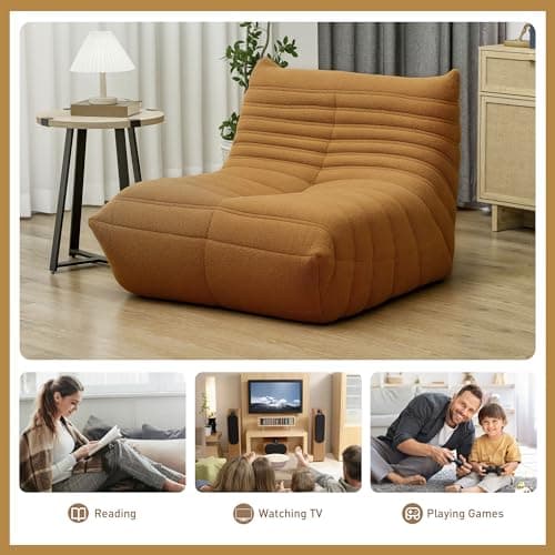 HOMCOM Giant Fireside Bean Bag Chair for Adults, Brown