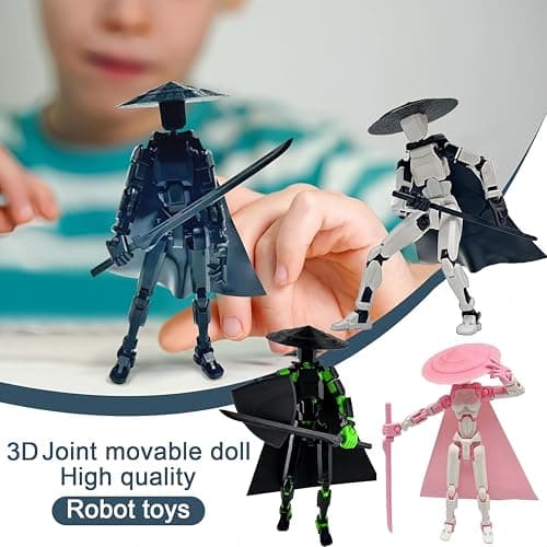 4 Packs Titan 13 3D Printed Action Figure Set, Multi-Jointed Robot Gift